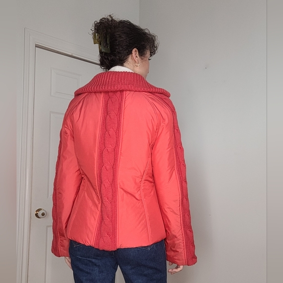 Rodier red vintage mid-season puffer coat - Picture 6 of 9